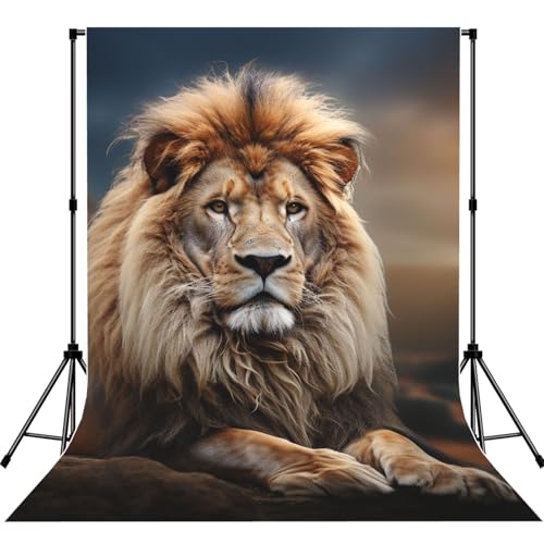 Creative Animals Lion Backdrop Background for Photography 5x7ft Photobooth Professional Photo Backdrop Curtains Video Photography Studio Photo Backgrounds Banner Booth Background Screen Parties - color: Creative Animals Lion