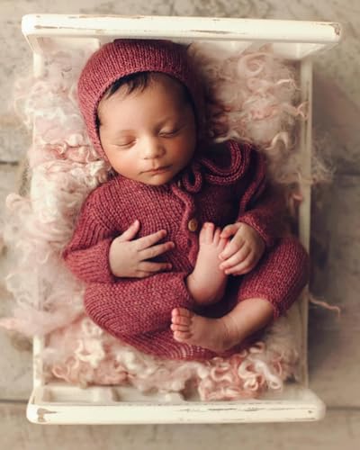 Newborn Photography Props Bed Prop White – Mini Wooden Baby Photography Bed for Newborn Photoshoots, Clean Classic Posing Prop for Studio or Home Sessions - size: Mini Bed White