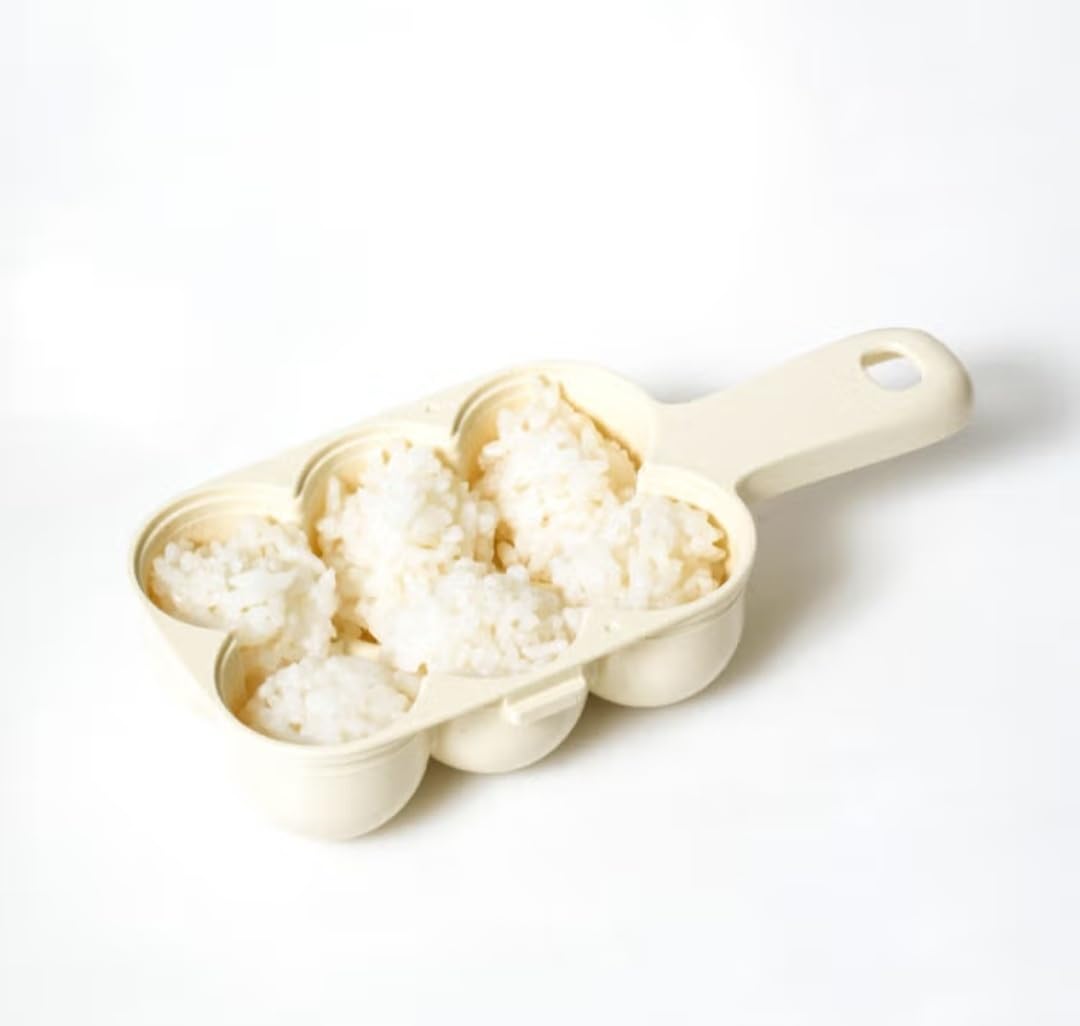 Japanese Rice Mold Set with Triangle & Mini Round Shapes, 2-Piece Handheld Rice Shaping Tools for Bento & Small Portions, Plastic Food Molds Made in Japan