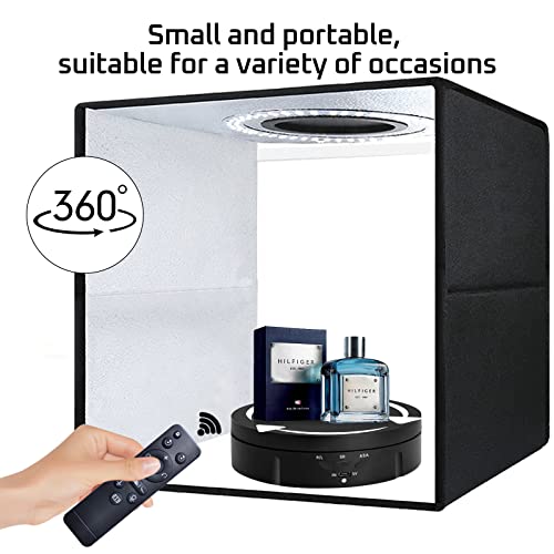 JAYEGT 3in 1 Motorized Rotating Display Stand with 5.74 /7.08/ 8.66 inch Replacement Cover，Max 22lbs Load , 360 Electronic Turntable for Photography Products (3 in1 / White/ With Remote controller) - color: White