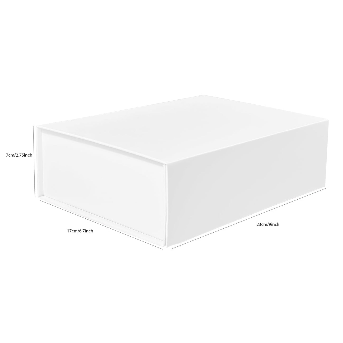 HcoHlow White Magnetic Gift Box 9x6.7x2.75 Inches, Rigid Collapsible Gift Boxes with Lids for Presents, Bridesmaid Proposal Box, Graduation, Wedding, Birthday Gift Packaging
