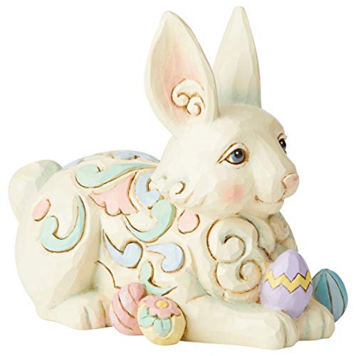Enesco Jim Shore Heartwood Creek Bunny with Easter Eggs Miniature Figurine, 3.4 Inch, Multicolor