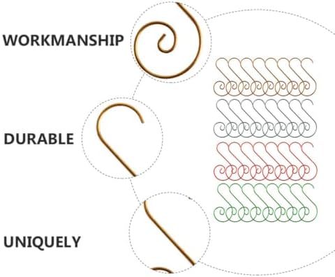 NUOBESTY 80pcs Christmas Metal S Shape Hook for Ornament Hanging, Simple
