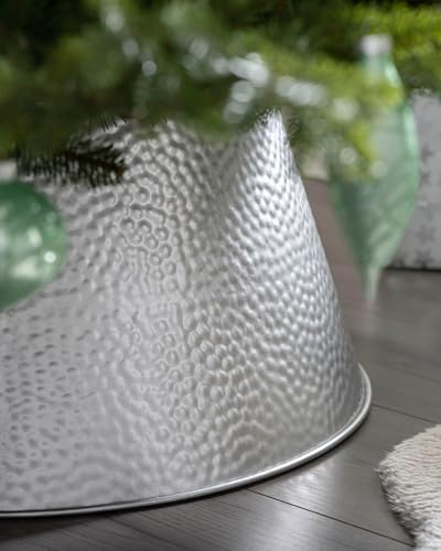 Metal Christmas Tree Collar, Silver, 55 cm