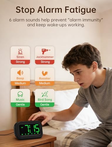 AuroraCalm Extra Loud Alarm Clock: 115dB On-Time Wake-Up