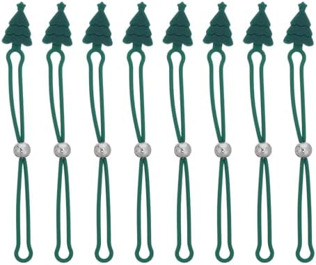 8pcs Ornament Hooks for Christmas Trees: Adjustable Silicone Christmas Ornament Hooks - Non-Slip Cable Ties for Hanging Bauble Crafts Door Holiday