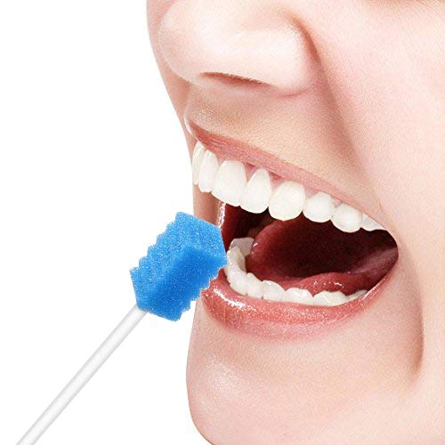 Wellgler's Disposable Care Oral Swabs, Sterile Sponge Mouth Swabs (250pcs, blue)