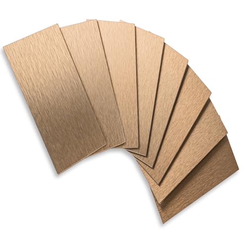 Vamos Tile 100-Piece Peel and Stick Backsplash Seamless Tile,3''x6'' Brushed Rose Gold Metal Subway Tile,Stick on Backsplash for Kitchen/Bathroom/Laundry Room - color: Brushed Rose Gold
