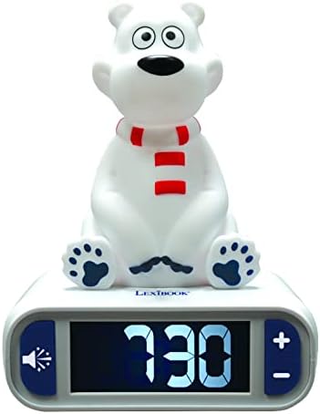 LEXiBOOK, Polar Bear Nightlight Alarm Clock, RL800PB