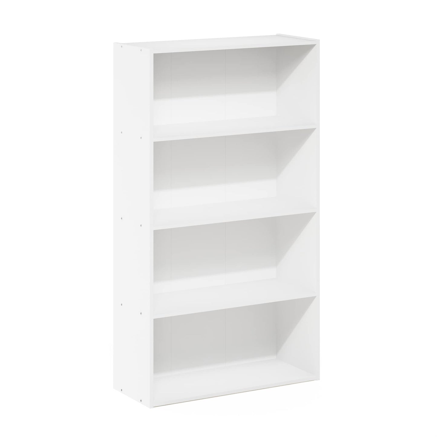 Furinno PASIR Book Shelf, 4-Tier Bookshelf, Bookcase with Open Shelf, 9.4 x 23.6 x 41.7, for Living Room, Bedroom, Home Office, Plain White