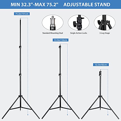 HPUSN Softbox Photography Lighting Kit, 30"X30" Softbox Lighting Kit, 2pcs E27 Socket 5400K LED Bulb, Photo Studio Light for Portrait Lighting, Photography/Video Recording/Live Streaming/YouTube - size: SB02-6