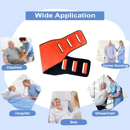 Transfer Belt Transfer Sling - Padded Gait Belt - Heavy Duty Patient Lift, Mobility Standing and Lifting Aid for Disabled, Elderly, Injured - Safely Move from Bed and Wheelchair (Orange) - color: Orange 2