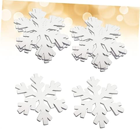 20pcs Wooden Snowflake Ornaments Hanging Decorative Snowflake Decorations for Christmas Decor
