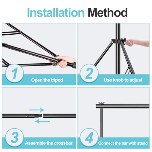 EMART Heavy Duty Background Stand, 9.2 x 10ft Adjustable Backdrop Support System Kit with Carry Bag for Photography - size: 10ft X 9.2ft