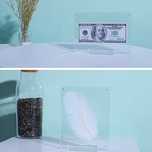 Acrylic Photo Frame 5x7-3 Pack Clear Double Sided Magnetic Picture Frameless Desktop Display with Photo Frame Support Stand Best Gift for Family, Baby, Document Photo Frames- Free Soft Microfiber - size: 5x7"-3