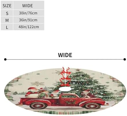 36 Inch Christmas Tree Skirt, Farmhouse Merry Xmas Holiday Home Decor