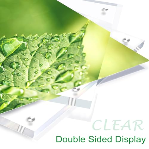 10 Pack(5×7) Acrylic Picture Frames Clear Magnetic Photo Frames Freestanding Lucite Acrylic Block Frame Frameless Desktop Display for Home Office - size: 5"x7"-10Pack