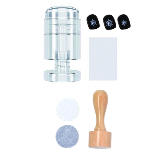 Vantico Professional Rotating Nail Art Stamper Kit, Clear Silicone Head, Adjustable Pattern Size, DIY Manicure Tool with Cleaner stamper’s Sensitive Skin Friendly,for Home Salon