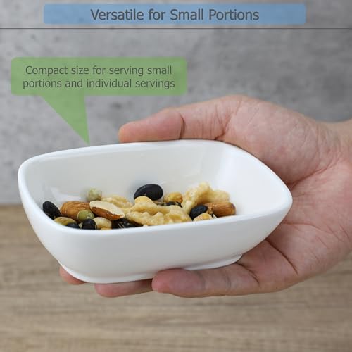 EIKS 2 Pack Ceramic Side Dishes Appetizer Plates for Serving Snacks Candy Dessert Sauce Seasoning Nuts