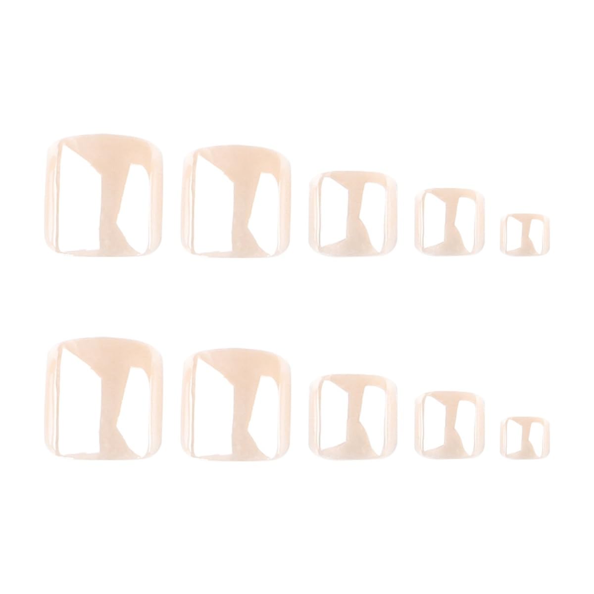 Chrome Press on Toenails‌ Short Square Fake Toe Nails with Aurora Solid Color Designs Full Cover Acrylic Artificial False Toenails Glossy Pearl White Stick on Toenails‌ for Women Manicure 24Pcs