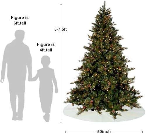 Poise3EHome Iridescent White Christmas Tree Skirt,50 Inch Sequin Tree Skirt