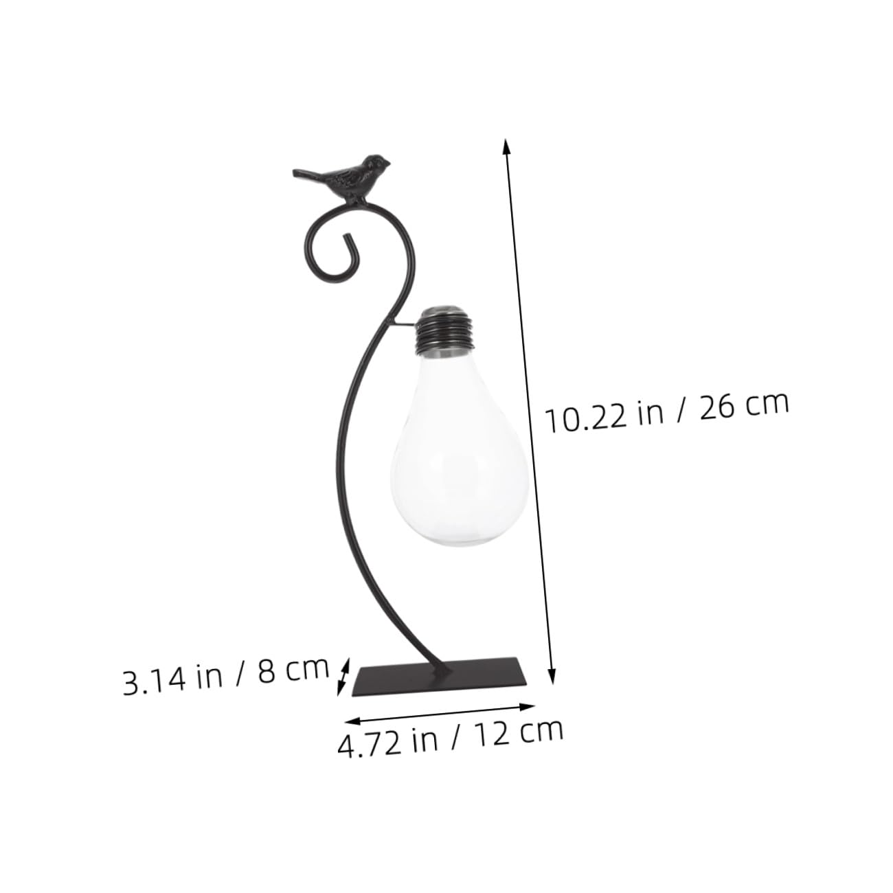 GALPADA Creative Hydroponic Glass Vase with Metal Stand, Small Tabletop Flower Vase Ornament for Home Decor and Plant Propagation, Contemporary Glass Terrarium Planter