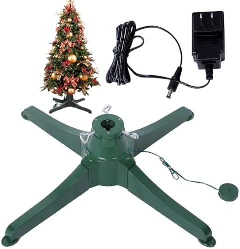 360 Degree Rotating Christmas Tree Stand Up to 7.5ft/80lbs Artificial Tree Base Stand for Malls, Homes