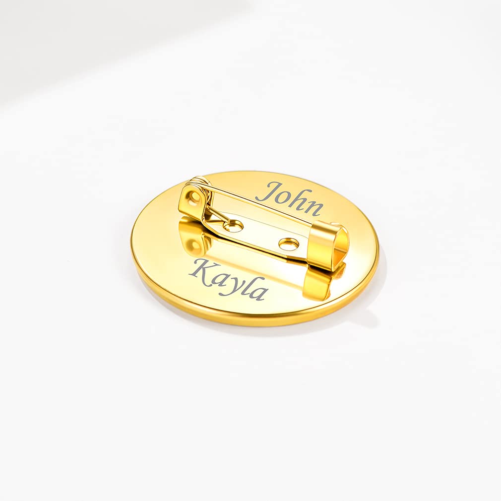 Custom4U Personalized Picture Pins Memorial Photo Brooch Pin for Men Boys