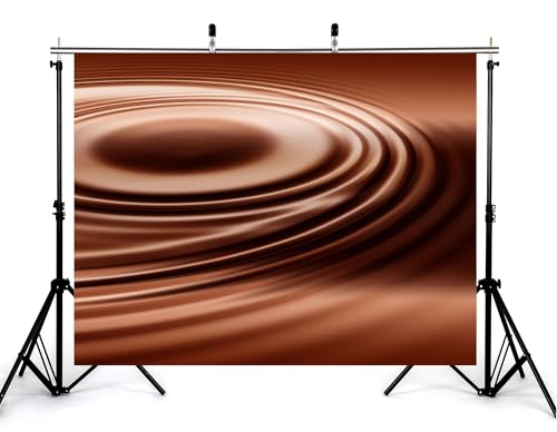 4x4ft Swirling Melted Chocolate Backdrop Smooth Rich Brown Liquid with Glossy Texture Photography Background for Dessert Baking Themed Party Decorations Banner Photo Booth Props - size: 4x4ft