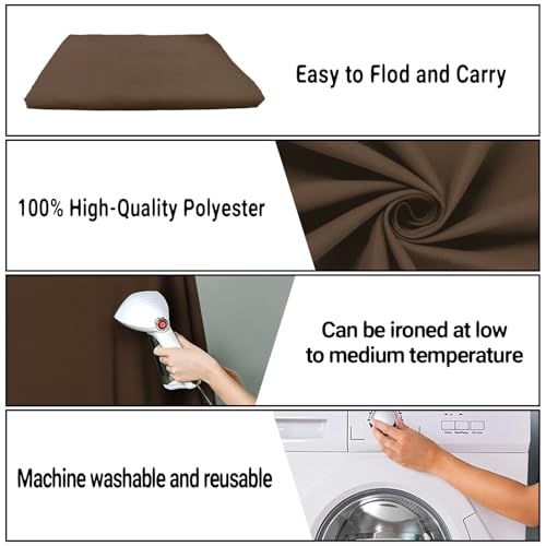 Background 6x9FT Brown Screen Backdrops for Photography,High Density, Wrinkle Resistant, Photo Video Studio Props - color: Brown, size: 6X9ft