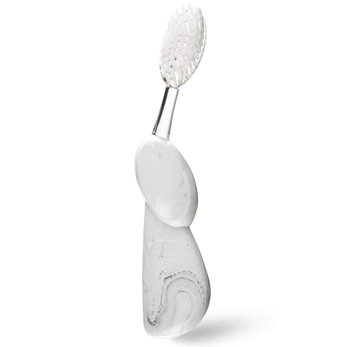 RADIUS Big Brush with Replaceable Head BPA Free & ADA Accepted Toothbrush Designed to Improve Gum Health & Reduce Gum Issues - Right Hand - Marble - Pack of 1
