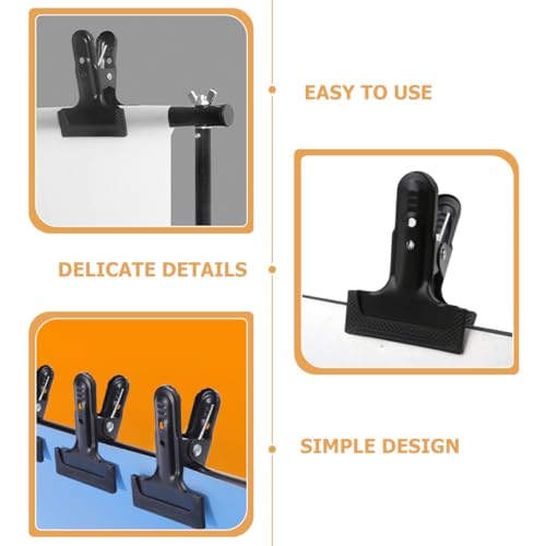 4pcs Dark Gray Cold-Rolled Steel Backdrop Cloth Clamps Photography Background Clips Heavy Duty Fixing Clamps for Studio and Photo Shoot Equipment