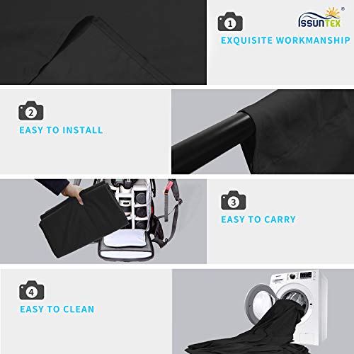 ISSUNTEX 6X9 ft Background Muslin Backdrop, Photo Studio, Collapsible High Density Screen for Video Photography and Television-Black - color: Black, size: 6X9 ft