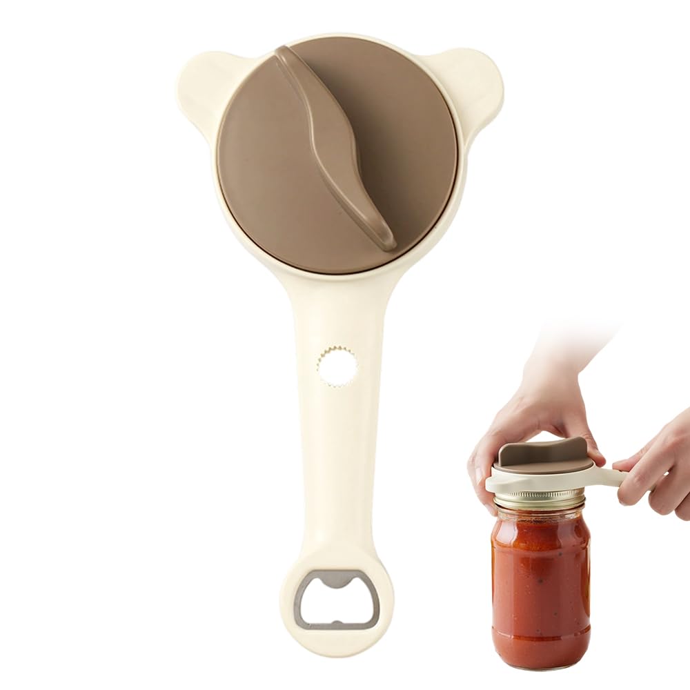 4 in 1 Multi-Purpose Jar Opener, Adjustable Three Claw Bottle Opener with Non Slip Teeth, Multi Kitchen Tool for weak hands and seniors Sufferers, Fits Kitchen Jars, Bottles and Cans (1 PCS)