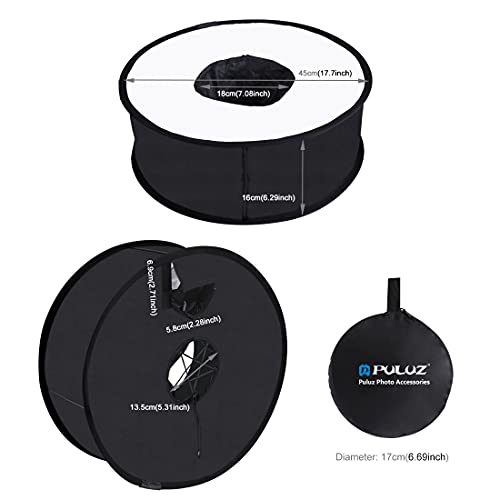 PULUZ Round Flash Softbox Diffuser 18inches / 45cm Portable Ring Flash Diffuser Soft Box for Speedlight Macro Portrait Shooting Photography Studio Light Modifier - size: 18"/45cm