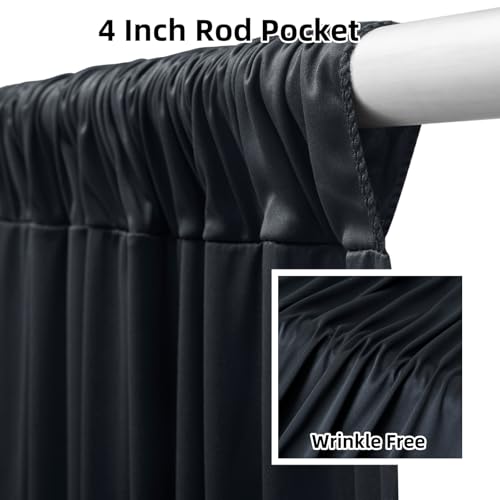 20ftx12ft Black Backdrop Curtain -Wrinkle Free Black Drapes for Birthday Parties, Photography, and Wedding Receptions-4 Panels 5FTx12FT - color: black, size: W5' x H12'(4 panels)