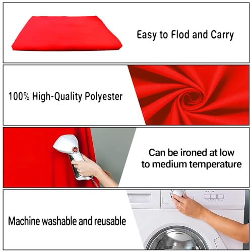 6x9FT Solid Red Screen Backdrop Background for Photography, Photo Backdrop Photoshoot Props - color: Red, size: 6X9ft