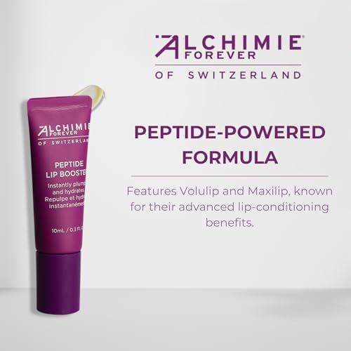 Alchimie Forever Lip Booster, Peptide-Power Plumping Formula for Hydrating Lip Treatment with Volulip & Maxilip by Sederma, Shea Butter, and Jojoba Oil – Vegan Balm for Dry Lips – 0.3 FL Oz