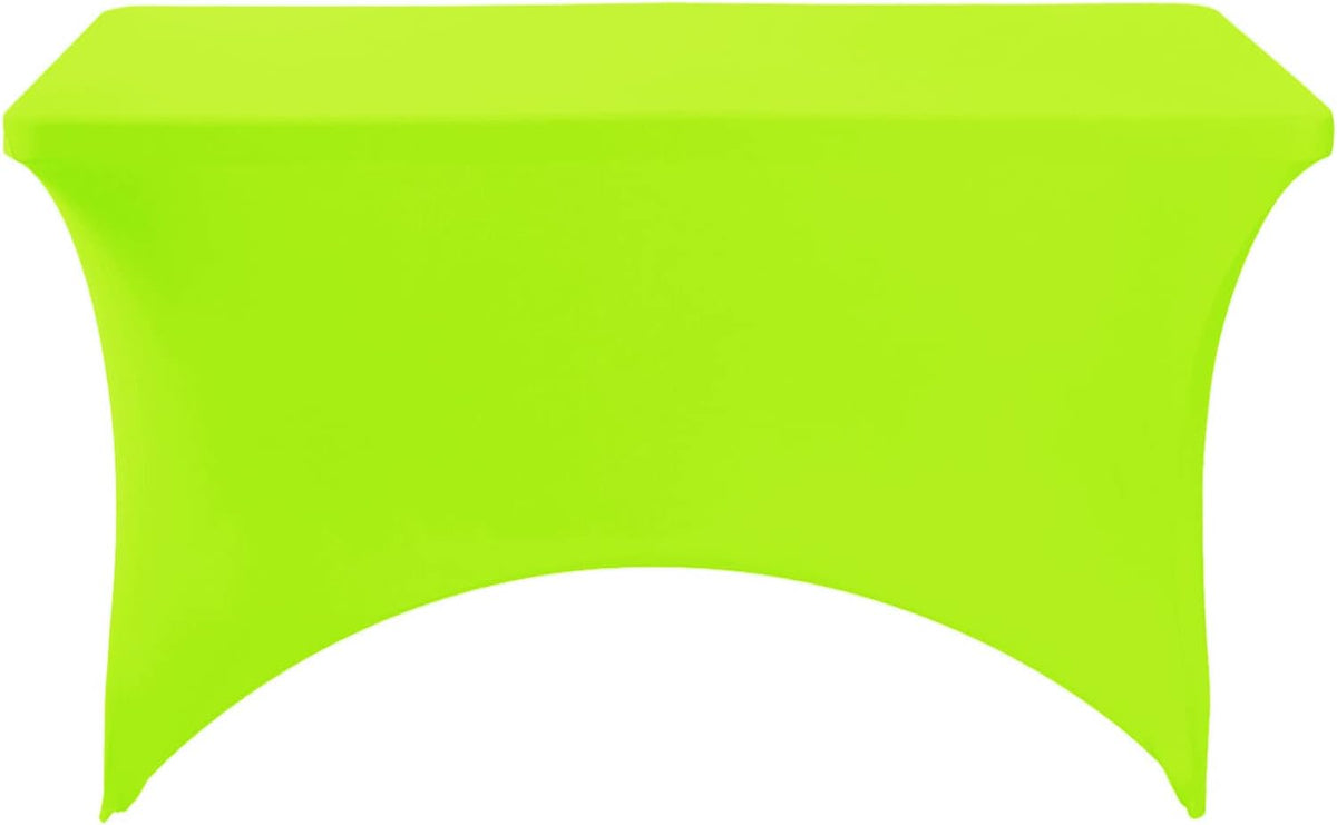 Spandex Table Cover for 4FT or 6ft or 8ft Table Universal Fitted Stretch Tablecloth for Party, Banquet, Wedding and Events-Neon Lemon