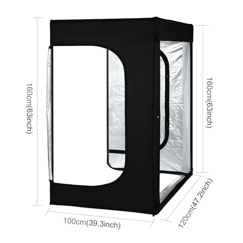 48"x64"x40" Large Photo Studio Light Box Photography, 8 Light LED Panels Dimmable Shooting Tent with 3 Color Backdrops Continuous Lighting Softbox for Model Clothing Photography - size: 48x64 in (8 LED Strips)