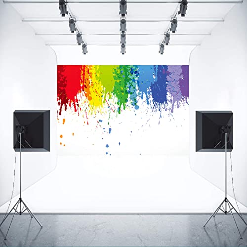 Paint Splash Party Backdrop Colorful Painting Art Photography Background MEETSIOY Abstract Oil Painting Photo Booth Props Banner Birthday Party Supplies Photo Backdrop 5x3ft BJZSMT11 - size: 5x3ft