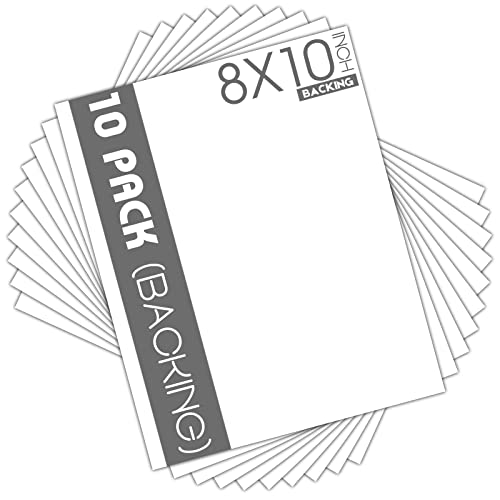 Mat Board Center, 10 Pack 8x10 White Backing Boards, Cardboard for Arts, Prints, Frames, Photos and More - size: 8x10