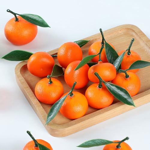 LUOZZY 20pcs Realistic Artificial Oranges Fruit Models Home Decor Photography Props Party Centerpieces Decorative Fake Fruits for Table Display and Styling