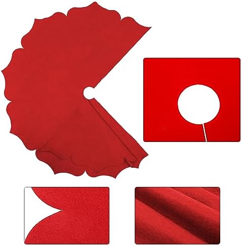 Christmas Tree Skirt,48 inch Classic Non-Woven Fabric Red Tree Skirt,for Xmas Tree and Holiday Indoor Decoration(Red, Small)