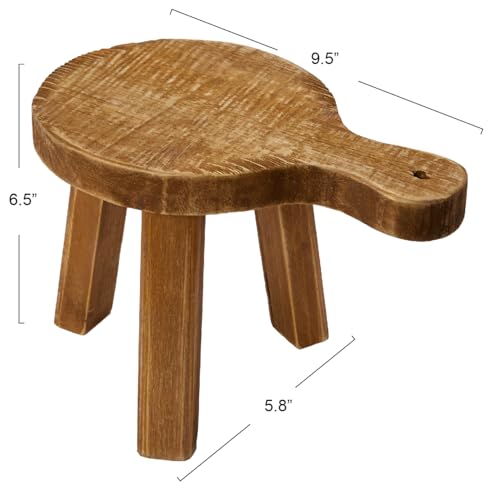 Creative Co-Op Fir Wood Pedestal - color: Natural, size: Round, style: Round