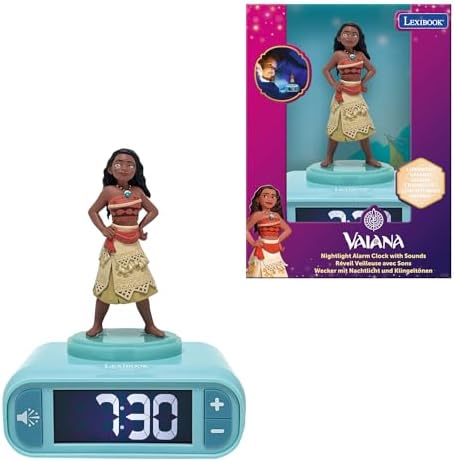 LEXiBOOK, Moana Nightlight Alarm Clock, RL800VN