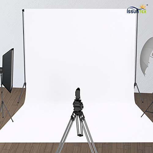 ISSUNTEX 5X7 ft Background Muslin Backdrop, Photo Studio, Collapsible High Density Screen for Video Photography and Television-White - color: White, size: 5X7 ft