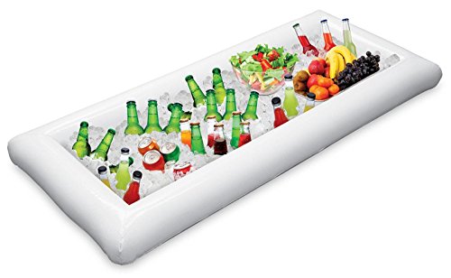Jasonwell Inflatable Serving Bars Ice Buffet Salad Serving Trays Food Drink Holder Cooler Containers Indoor Outdoor BBQ Picnic Pool Party Supplies Beach Luau Hawaiian Tropical Cooler - style: 1 PC