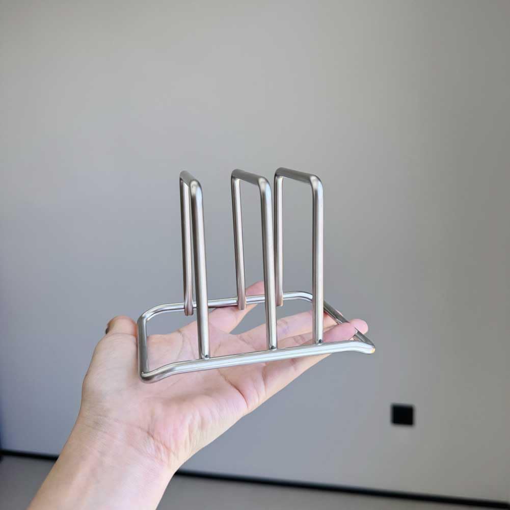 Teensery Cutting Board Holder Stainless Steel Wire Chopping Board Stand Cutting Board Storage Rack Organizer with 2 Slots for Kitchen Countertop, 1 Piece