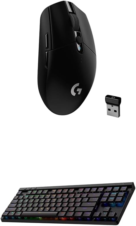 Logitech G305 Lightspeed Wireless Gaming Mouse + G515 TKL Wireless Gaming Keyboard (Tactile) Bundle: Black